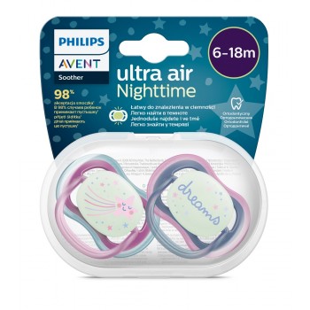 Philips AVENT Cumlík Ultra air nočný 6-18m dievča 2ks