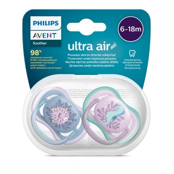 Philips AVENT Cumlík Ultra air obrázok 6-18m dievča (more) 2ks
