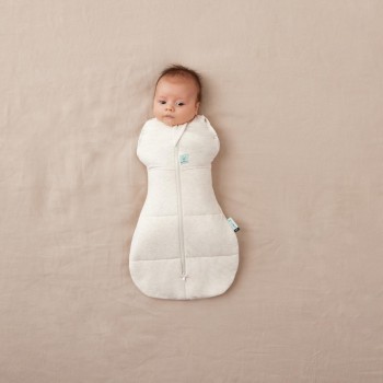 ERGOPOUCH Zavinovačka a vak na spaní 2v1 Cocoon Oatmeal Marle 3-6 m, 6-8 kg, 2,5 tog