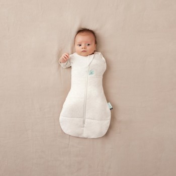 ERGOPOUCH Zavinovačka a vak na spaní 2v1 Cocoon Oatmeal Marle 3-6 m, 6-8 kg, 2,5 tog
