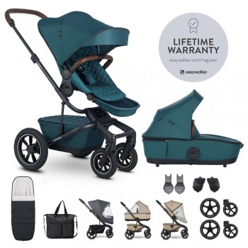 EASYWALKER Set XXL kočík kombinovaný Harvey⁵ Air Premium Jade Green s príslušenstvom