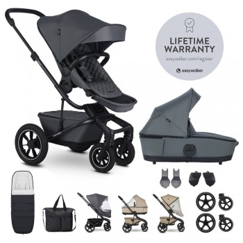 EASYWALKER Set XXL kočík kombinovaný Harvey⁵ Air Premium Mineral Grey s príslušenstvom