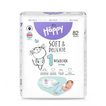 BELLA HAPPY BABY Plienky jednorázové New Born 2-5 kg Big Pack 82 ks