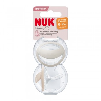 NUK Cumlík Mommy Feel v boxe, krémový 0-9m, 2ks