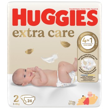 4x HUGGIES® Plienky jednorázové Extra Care 2 (3-6 kg) 24 ks