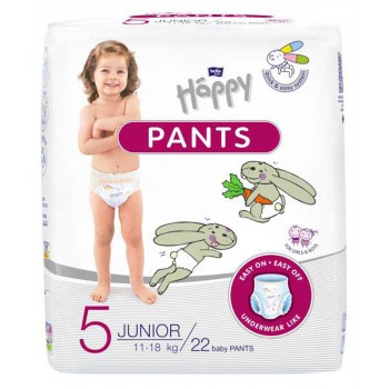 BELLA HAPPY Pants Nohavičky plienkové jednorazové 5 Junior (11-18 kg) 132 ks - MESAČNÉ BALENIE