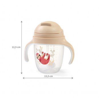 BABYONO Hrnček učiaci so slamkou Leňochod 6m+