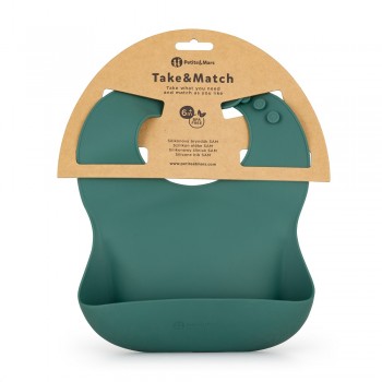 PETITE&MARS Podbradník silikónový Take&Match Misty Green 6m+