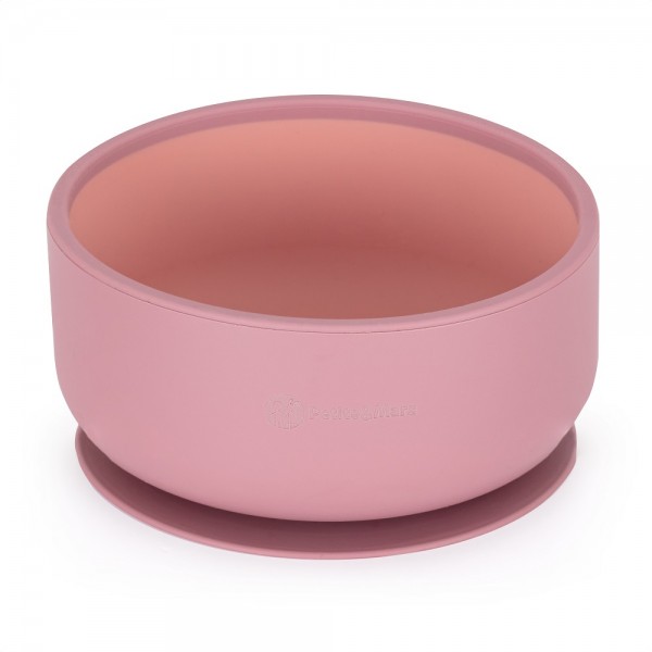 PETITE&MARS Miska dvojfarebná silikónová Take&Match Dusty Rose 6m+