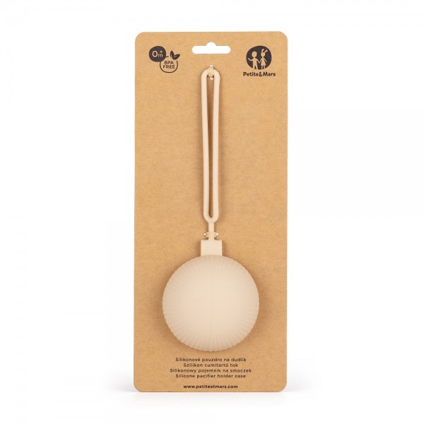 PETITE&MARS Puzdro silikónové na cumlík Desert Sand 0m+