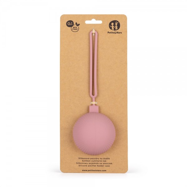 PETITE&MARS Puzdro silikónové na cumlík Dusty Rose 0m+