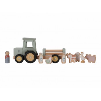 LITTLE DUTCH Traktor s prívesom drevený Farma