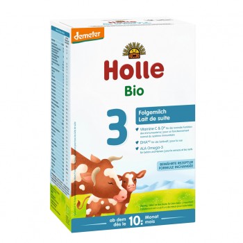 4x HOLLE Mlieko bio pokračovacie 3, 10m+ 600 g