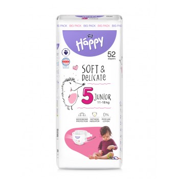 BELLA HAPPY Baby Plienky jednorazové Junior 11-18 kg Big Pack 52 ks