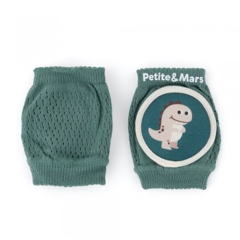 PETITE&MARS Chrániče kolien elastické na lozenie Follow Misty Green