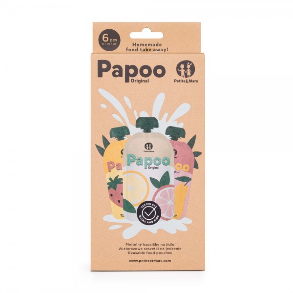 PETITE&MARS Kapsička na jedlo Papoo Original - 6 ks