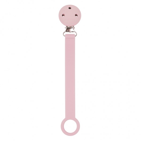 NATTOU klip na cumlík silikón pink
