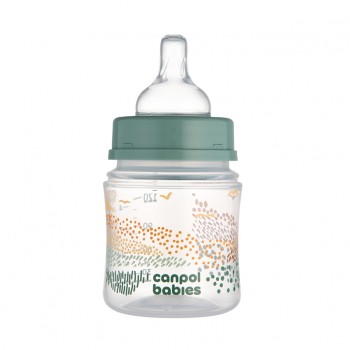 CANPOL BABIES Fľaša dojčenská antikoliková Easystart Mountains 120 ml - zelená