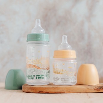 CANPOL BABIES Fľaša dojčenská antikoliková Easystart Mountains 120 ml - zelená