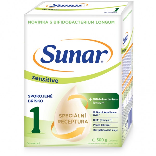 SUNAR Sensitive 1 Mlieko počiatočné 500 g, 0m+