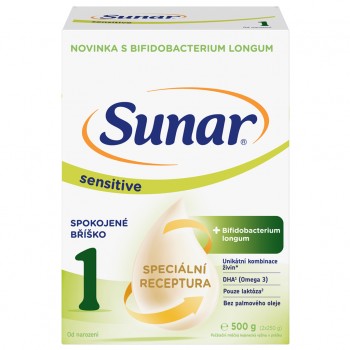 SUNAR Sensitive 1 Mlieko počiatočné 500 g, 0m+