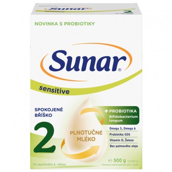 SUNAR Sensitive 2 Mleko pokračovacie 500 g, 6m+