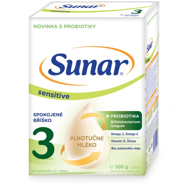 SUNAR Sensitive 3 Mlieko batoľacie 500 g, 12m+