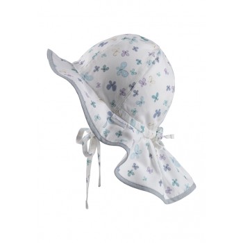 STERNTALER Klobúk s ochranou krku motýliky organická bavlna UV 30+ biela dievča- 43 cm 5-6 m