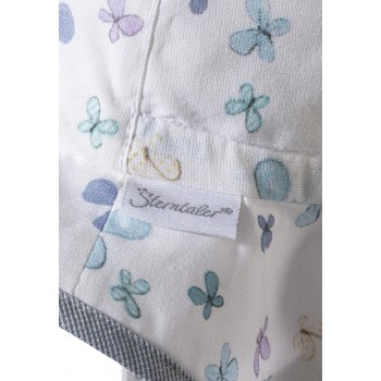 STERNTALER Klobúk s ochranou krku motýliky organická bavlna UV 30+ biela dievča- 43 cm 5-6 m