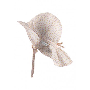 STERNTALER Klobúk s ochranou krku bodky organická bavlna ecru dievča- 43 cm 5-6 m