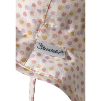 STERNTALER Klobúk s ochranou krku bodky organická bavlna ecru dievča- 43 cm 5-6 m