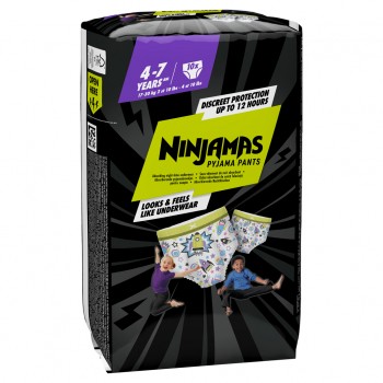 PAMPERS Nohavičky plienkové Ninjamas Pyjama Pants Kosmické lode, 10 ks, 7 rokov, 17kg-30kg