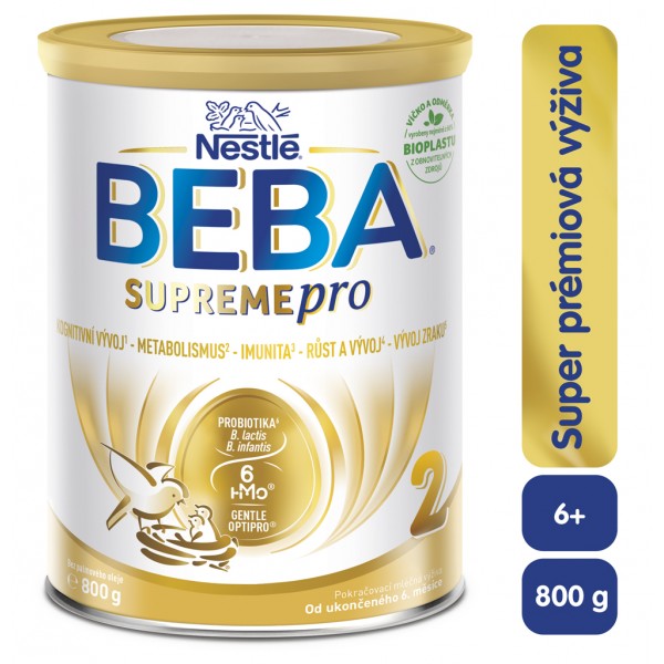 BEBA SUPREMEpro 2, 6 HMO, následné dojčenské mlieko, 800 g, od uk. 6. mesiace