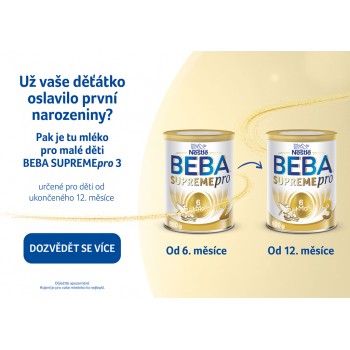 BEBA SUPREMEpro 3, 6 HMO, mlieko pre malé deti, 800 g, od uk. 12. mesiace