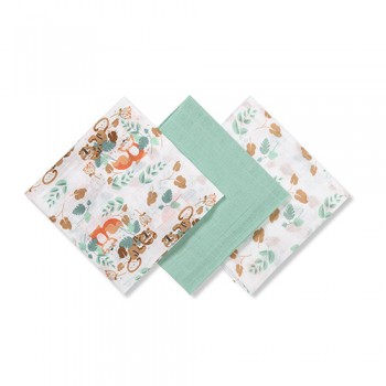 BABYONO Plienky mušelínové Super Soft 3 ks - Mint, 70x70 cm