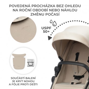 KINDERKRAFT Kočík kombinovaný 3v1 Newly Sand beige + Mink PRO