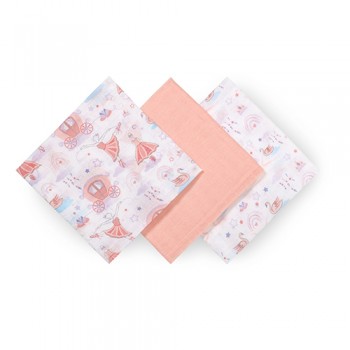 BABYONO Plienky mušelínové Super Soft 3 ks - Peach, 70x70 cm