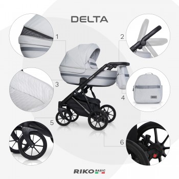 Zestaw 3w1 Wózek dziecięcy Riko Basic Delta 01 Grey Fox 
