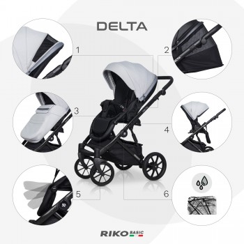 Zestaw 3w1 Wózek dziecięcy Riko Basic Delta 01 Grey Fox 