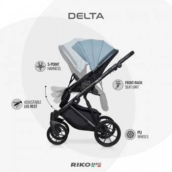 Zestaw 3w1 Wózek dziecięcy Riko Basic Delta 01 Grey Fox 