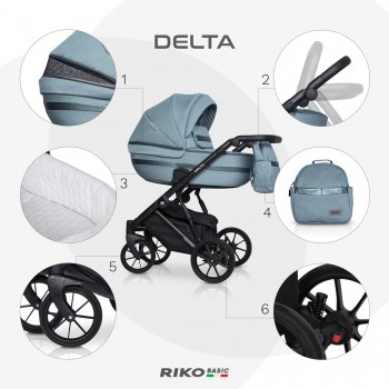 Zestaw 3w1 wózek dziecięcy Riko Basic Delta 02 Ocean 