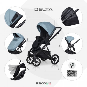 Zestaw 3w1 wózek dziecięcy Riko Basic Delta 02 Ocean 
