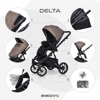 Zestaw 3w1 wózek dziecięcy Riko Basic Delta 03 Cappucino 