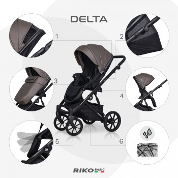Zestaw 3w1 wózek dziecięcy Riko Basic Delta Ecco 12 Mocca 