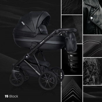 Zestaw 3w1 wózek dziecięcy Riko Basic Delta Ecco 15 Black 