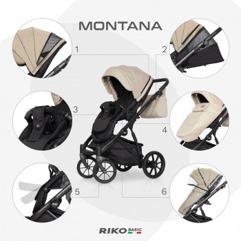 Zestaw 3w1 wózek dziecięcy Riko Basic Montana 02 Sand 