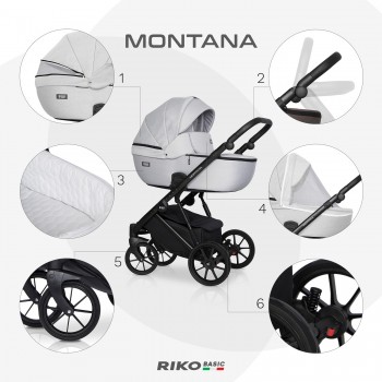 Zestaw 3w1 wózek dziecięcy Riko Basic Montana 03 Stone 