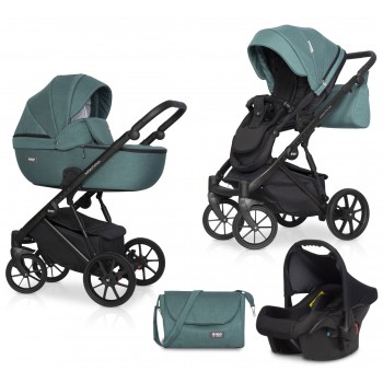 Zestaw 3w1 wózek dziecięcy Riko Basic Montana 06 Lagoon 