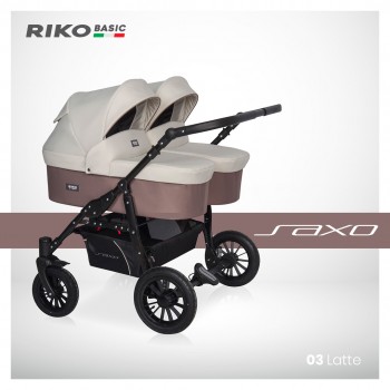 Riko Basic Saxo 03 Latte kombinovaný kočík pre dvojičky