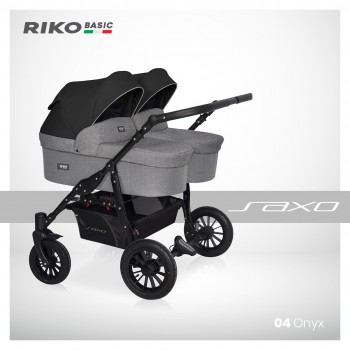 Riko Basic Saxo 04 Onyx kombinovaný kočík pre dvojičky